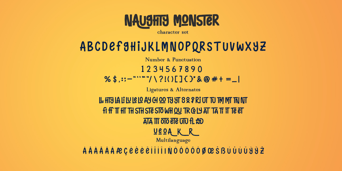 Beispiel einer Naughty Monster Regular-Schriftart